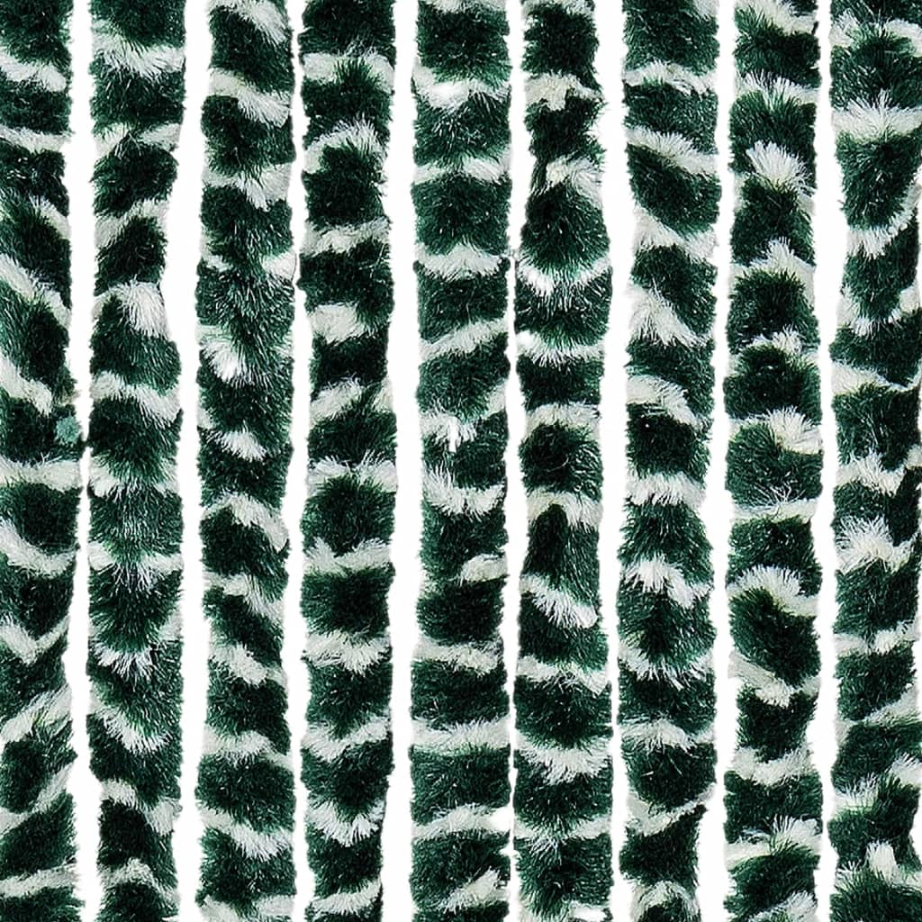 Insect Curtain Green and White 100x220 cm Chenille