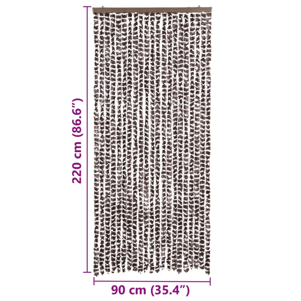 Insect Curtain Brown and White 90x220 cm Chenille