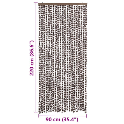 Insect Curtain Brown and White 90x220 cm Chenille