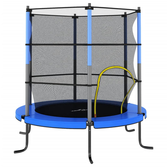 Trampoline with Safety Net Round 140x160 cm Blue