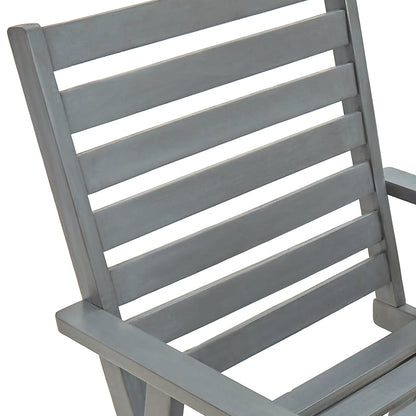 Outdoor Dining Chairs 2 pcs Grey Solid Acacia Wood