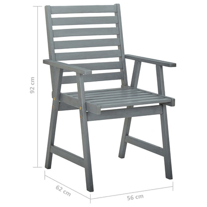 Outdoor Dining Chairs 2 pcs Grey Solid Acacia Wood