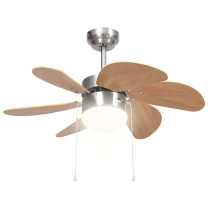 Ceiling Fan with Light 76 cm Light Brown