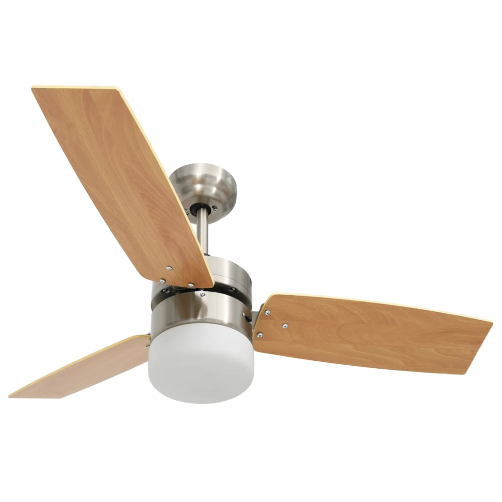 Ceiling Fan with Light and Remote Control 108 cm Light Brown