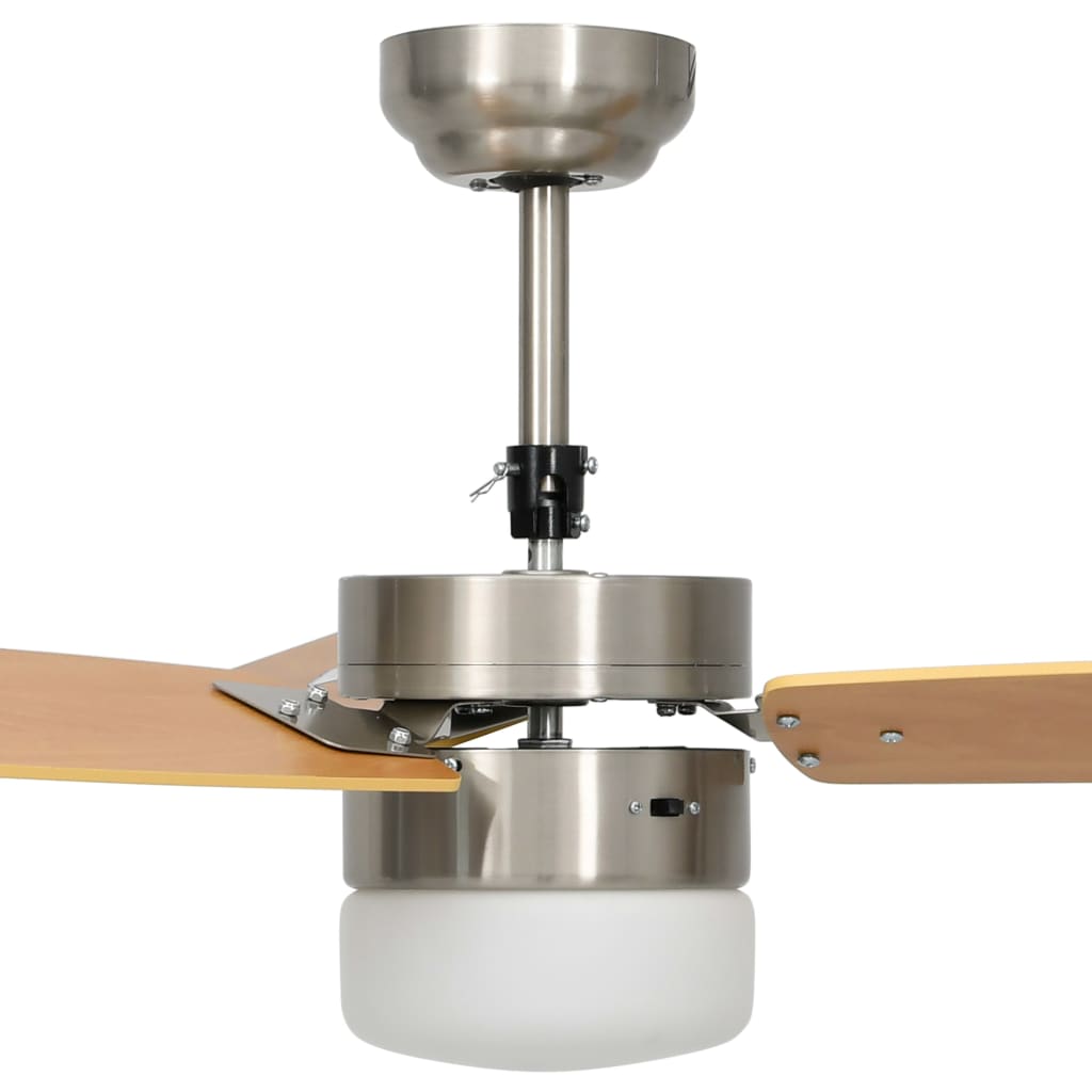 Ceiling Fan with Light and Remote Control 108 cm Light Brown