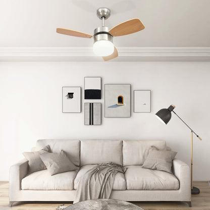 Ceiling Fan with Light and Remote Control 76 cm Light Brown