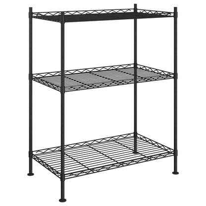 3-Tier Storage Rack 60x35x76 cm Black 150 kg