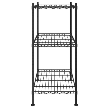 3-Tier Storage Rack 60x35x76 cm Black 150 kg