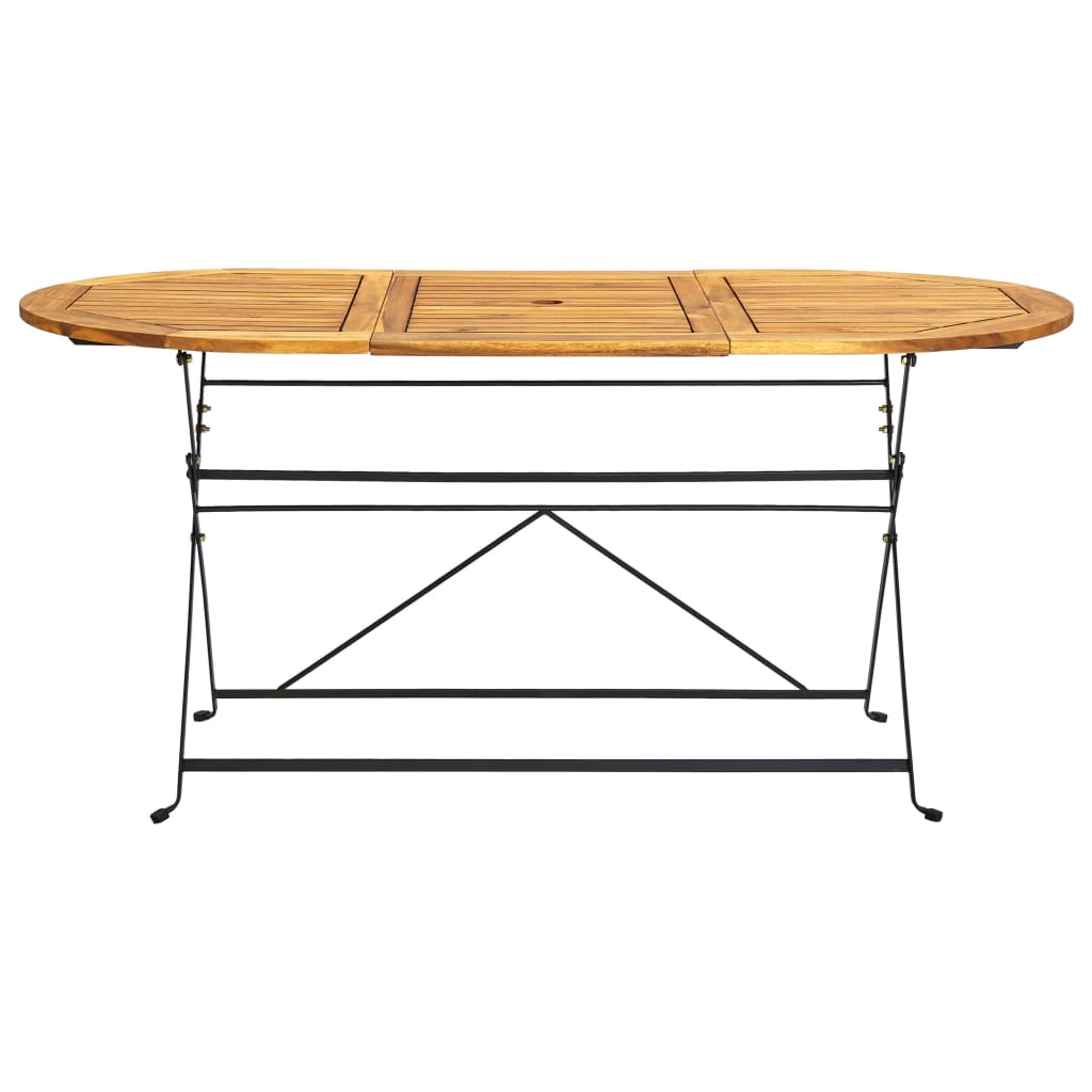 Garden Table 160x85x74 cm Solid Acacia Wood Oval