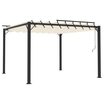 Gazebo with Louvered Roof 3x3 m Cream Fabric and Aluminium