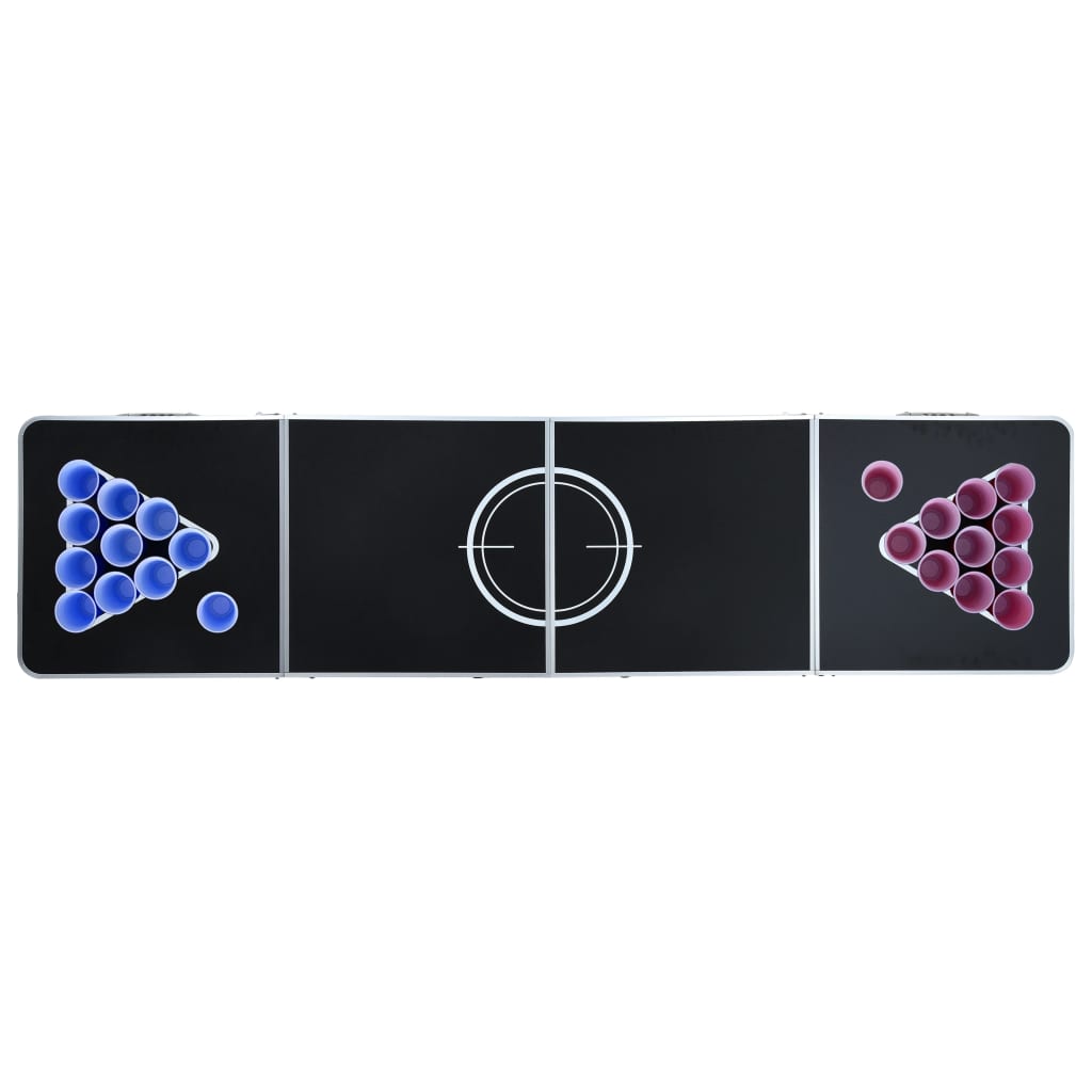 Folding Beer Pong Table with Cups and Balls 240 cm