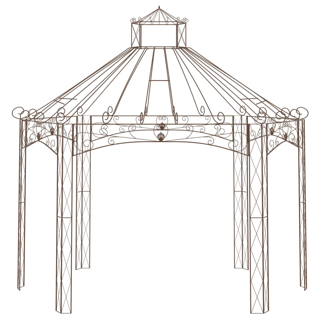 Garden Pavilion Antique Brown 400x258x378 cm Iron