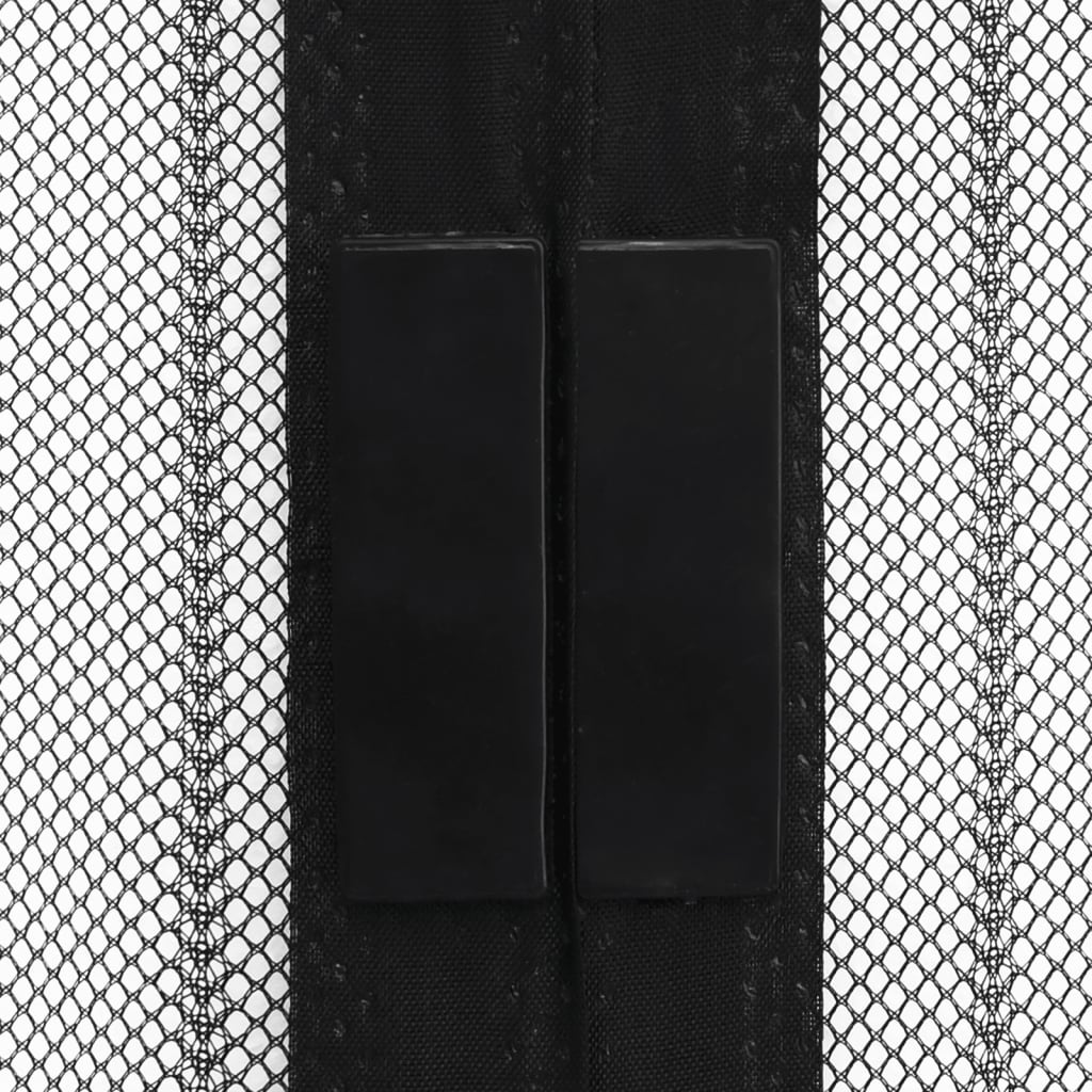 Insect Door Curtains 2 pcs with Magnet Blocks Black 220x110 cm