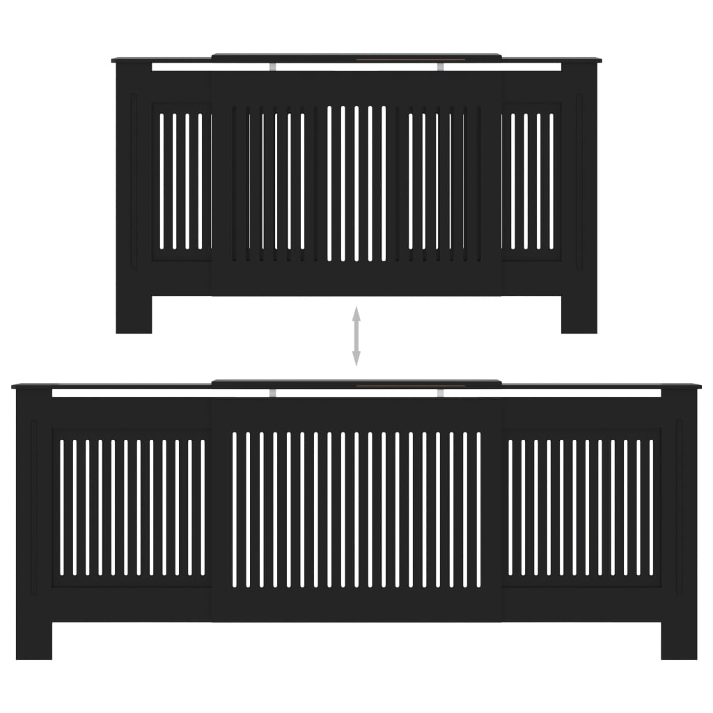 MDF Radiator Cover Black 205 cm