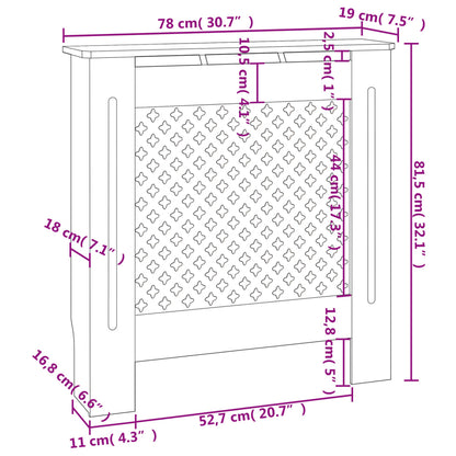 MDF Radiator Cover Grey 78 cm