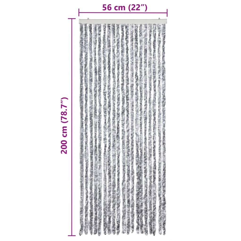 Insect Curtain White and Grey 56x200 cm Chenille