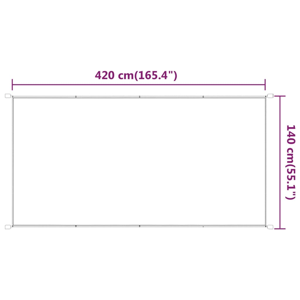 Vertical Awning White 140x420 cm Oxford Fabric