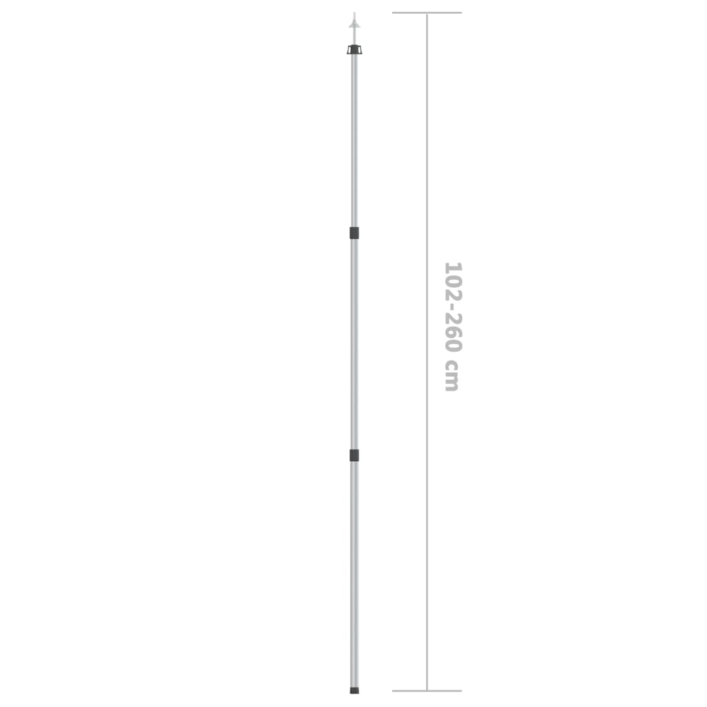 Telescopic Tarp Poles with Length of 102-260 cm 2 pcs Aluminum