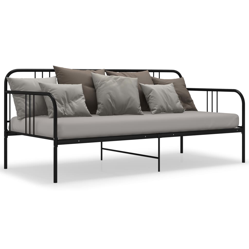 Sofa Bed Frame without Mattress Black Metal 90x200 cm