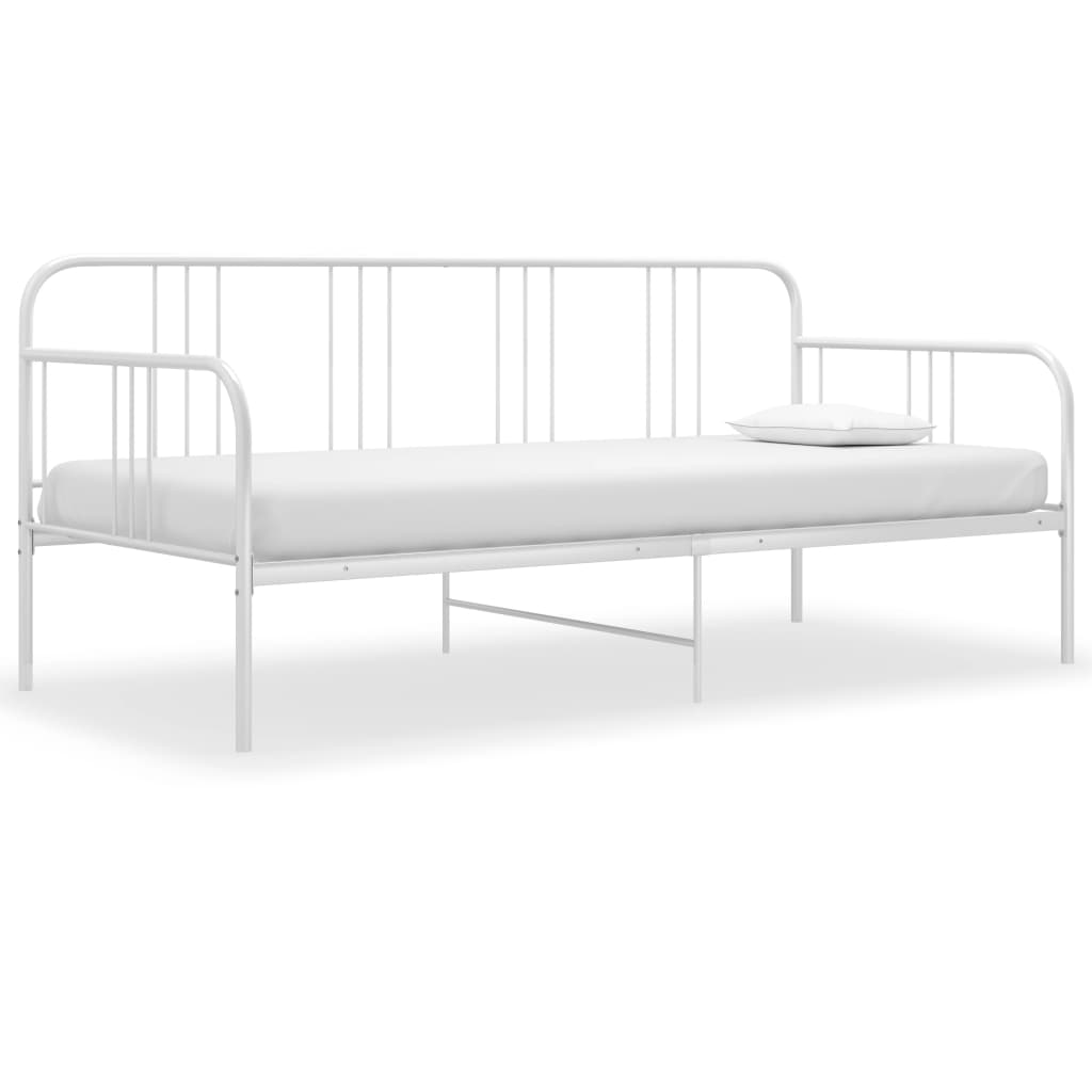 Sofa Bed Frame White Metal 90x200 cm