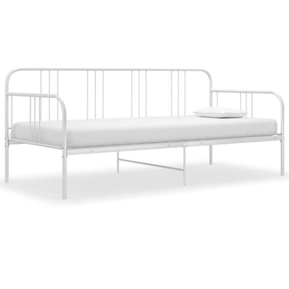 Sofa Bed Frame White Metal 90x200 cm