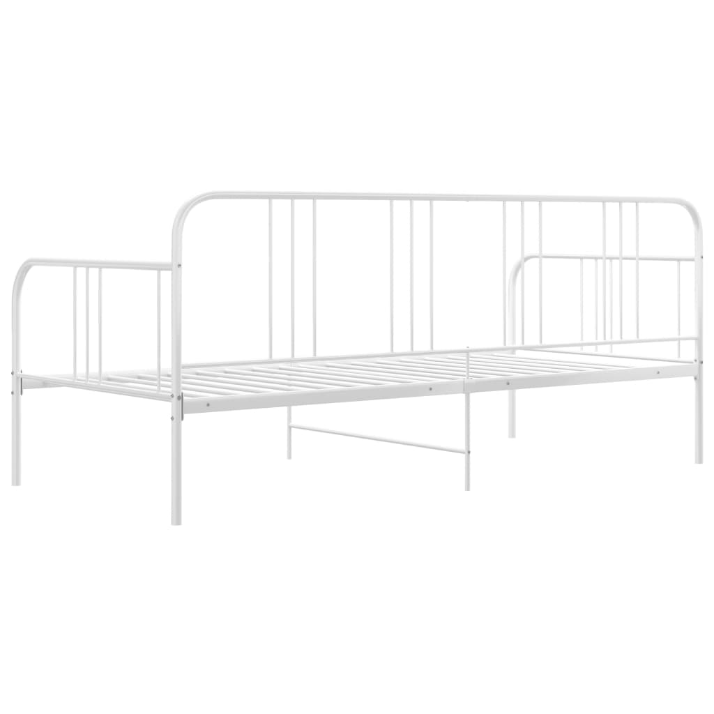 Sofa Bed Frame White Metal 90x200 cm