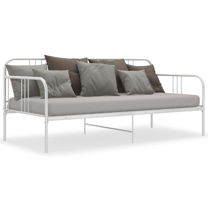 Sofa Bed Frame White Metal 90x200 cm