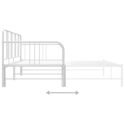 Pull-out Sofa Bed Frame White Metal 90x200 cm