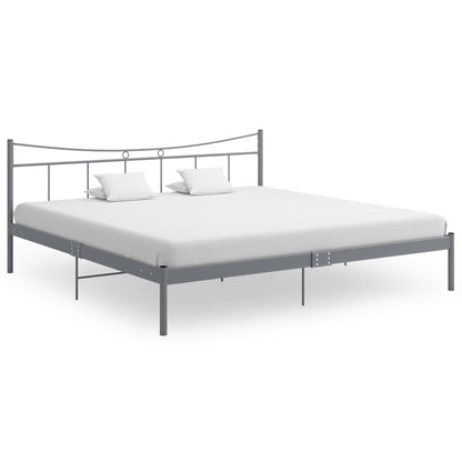 Bed Frame without Mattress Grey Metal 200x200 cm