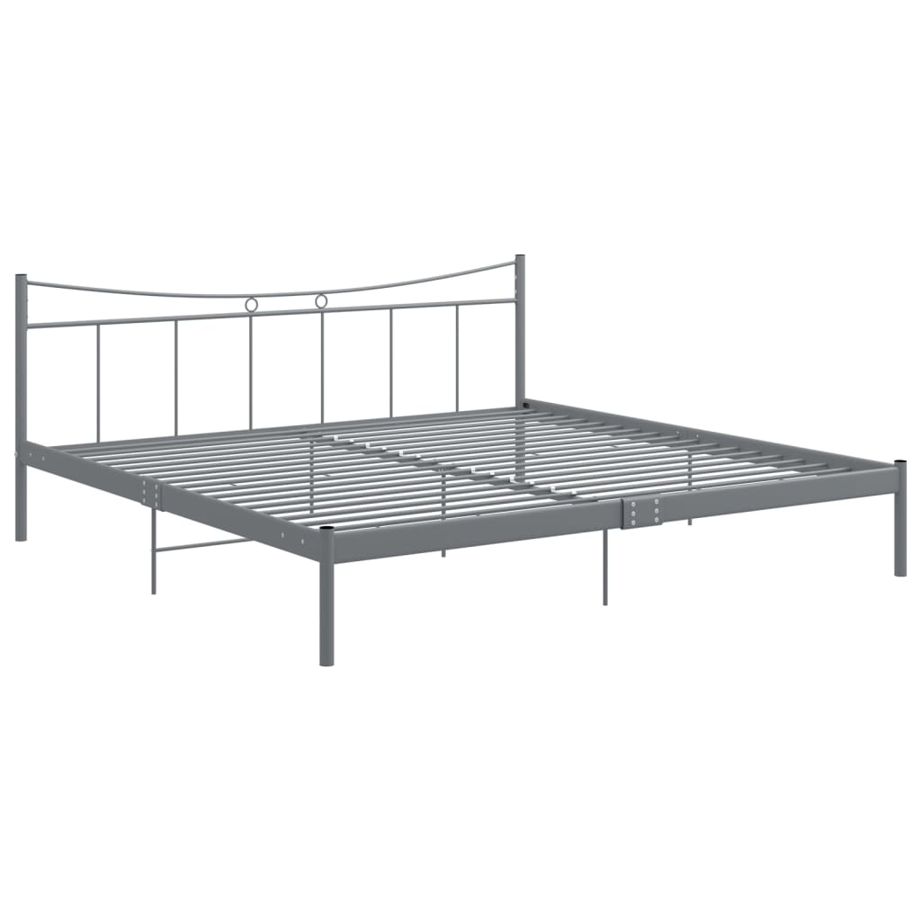 Bed Frame without Mattress Grey Metal 200x200 cm