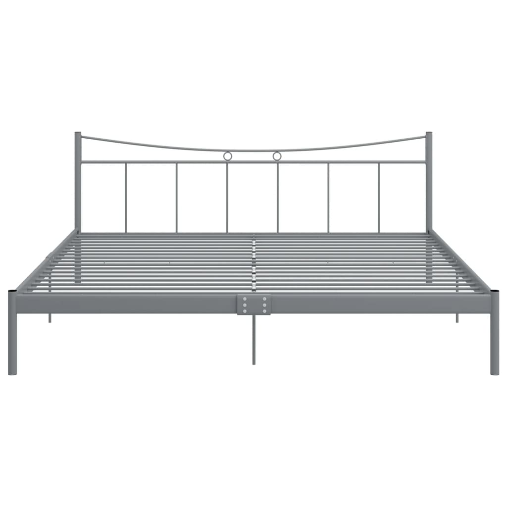 Bed Frame without Mattress Grey Metal 200x200 cm