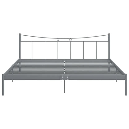 Bed Frame without Mattress Grey Metal 200x200 cm