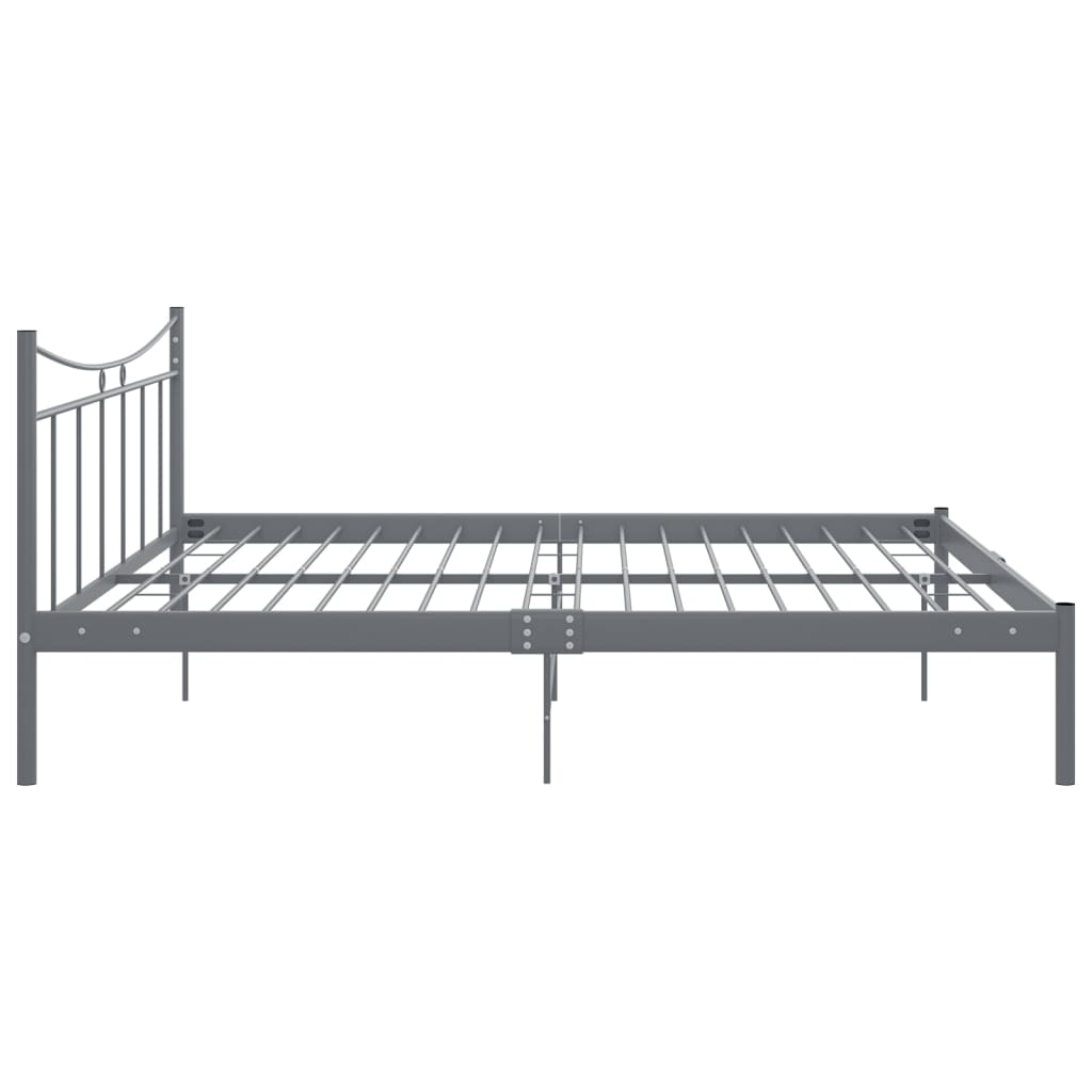 Bed Frame without Mattress Grey Metal 200x200 cm