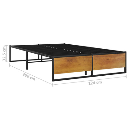 Bed Frame without Mattress Black Metal 120x200 cm