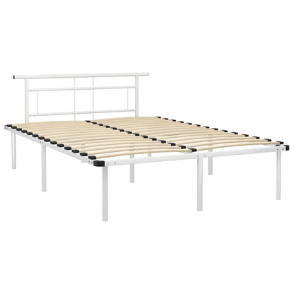 Bed Frame without Mattress White Metal 140x200 cm