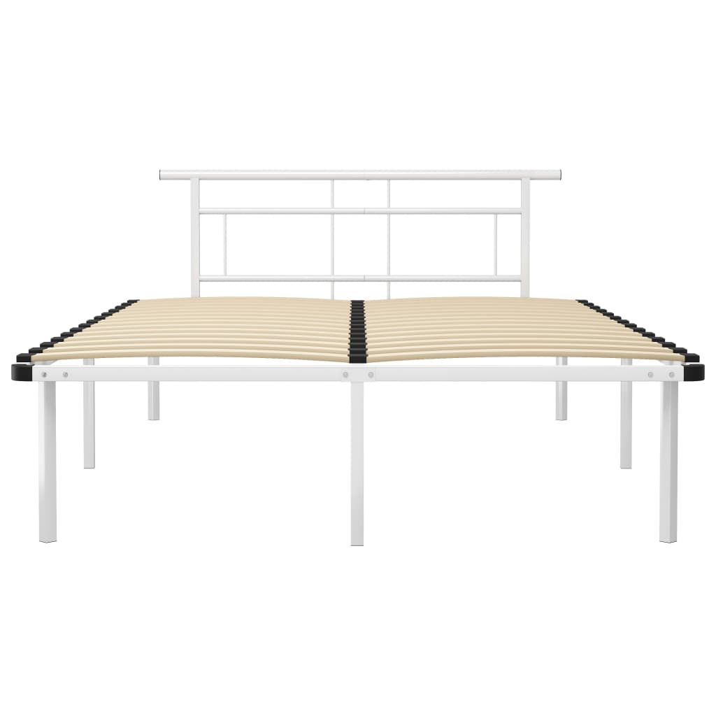 Bed Frame without Mattress White Metal 140x200 cm