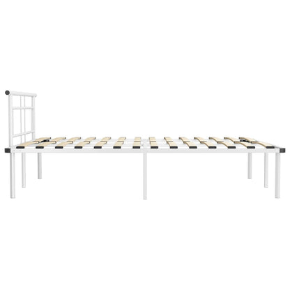 Bed Frame without Mattress White Metal 140x200 cm