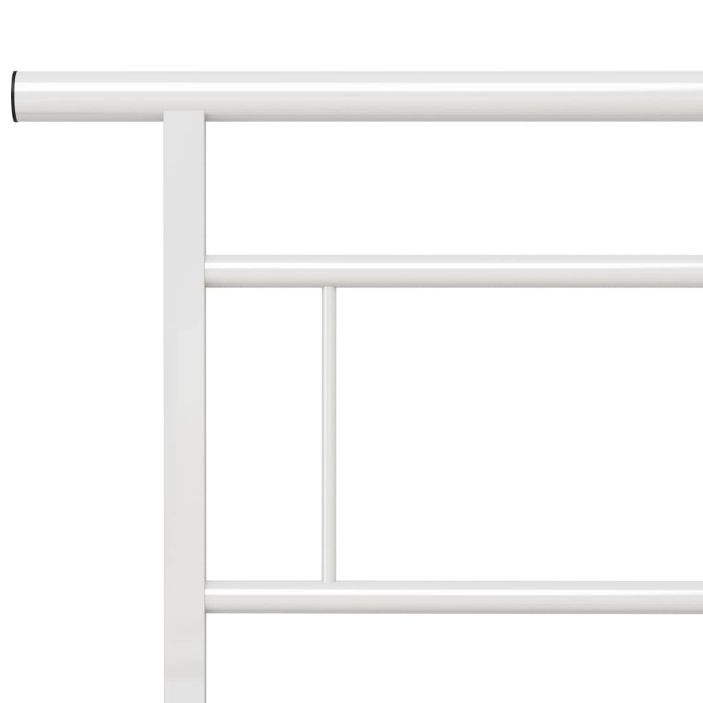 Bed Frame without Mattress White Metal 140x200 cm