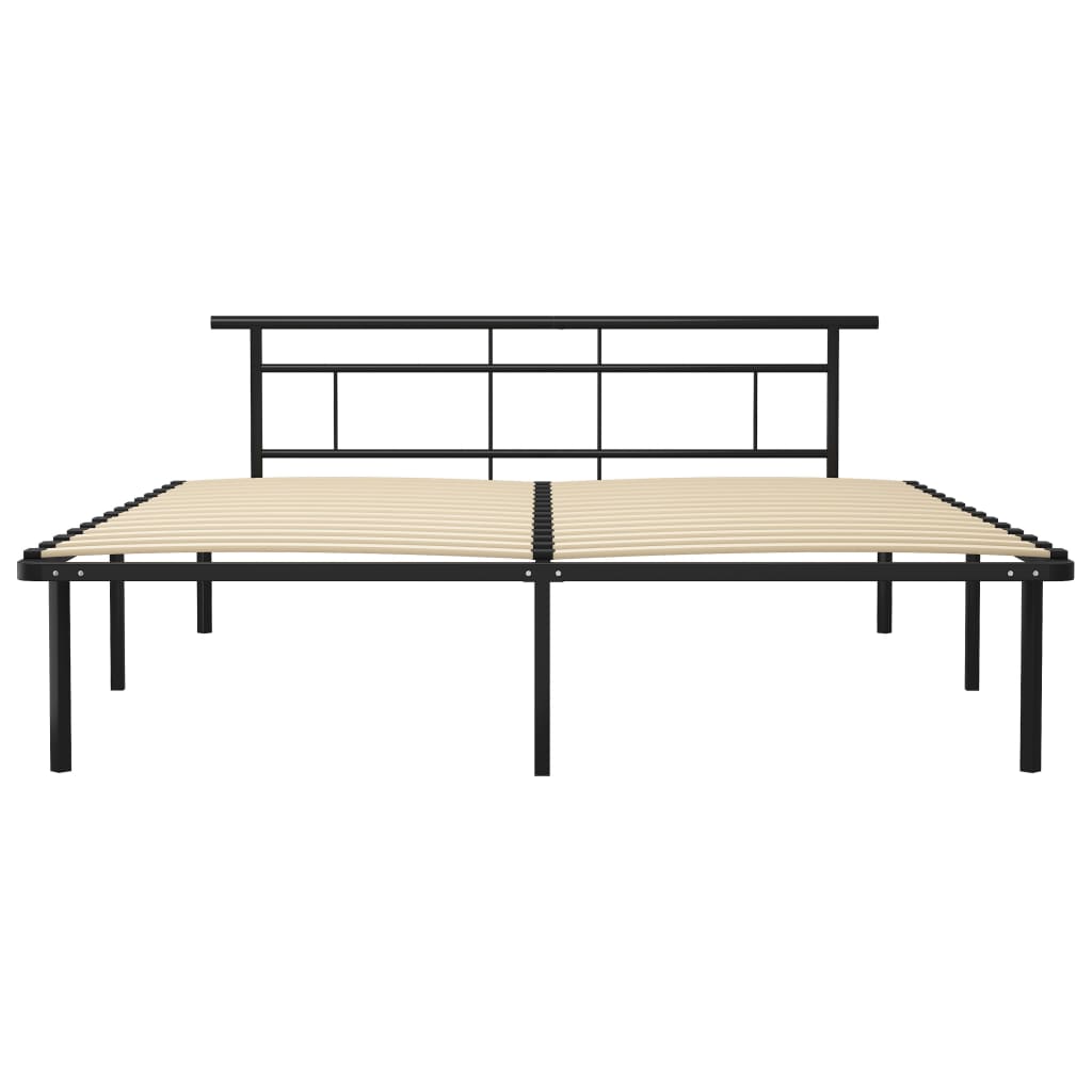 Bed Frame Black Metal 180x200 cm Super King