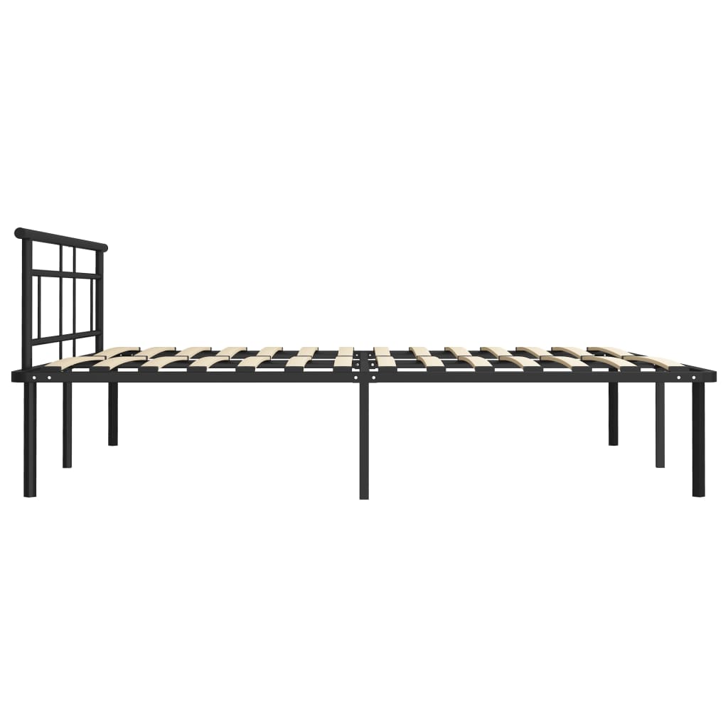 Bed Frame Black Metal 180x200 cm Super King