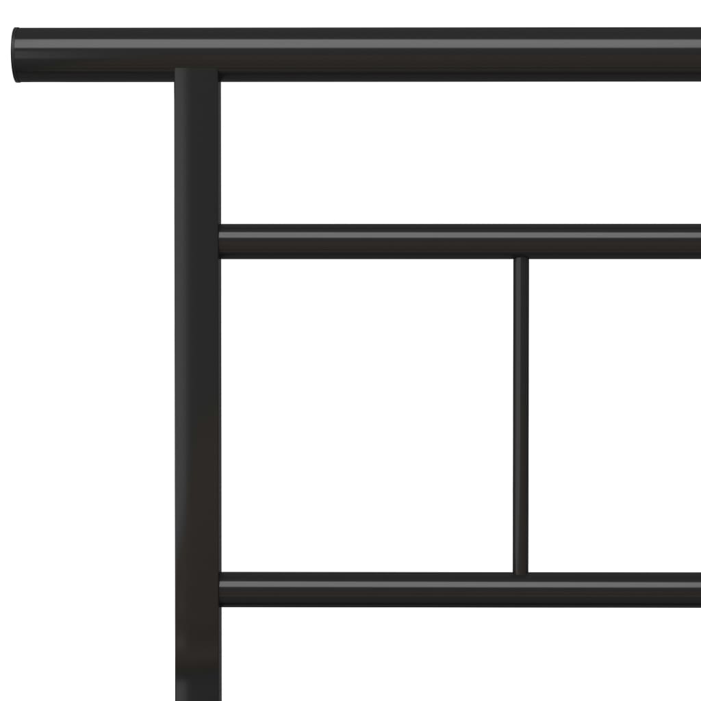 Bed Frame Black Metal 180x200 cm Super King