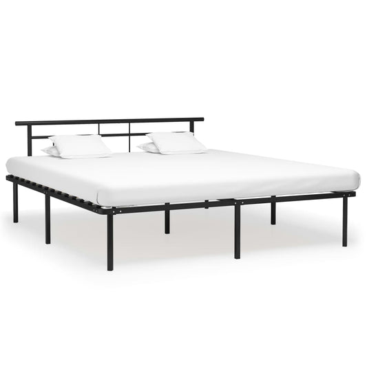 Bed Frame without Mattress Black Metal 200x200 cm