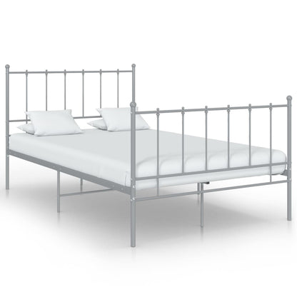 Bed Frame without Mattress Grey Metal 120x200 cm