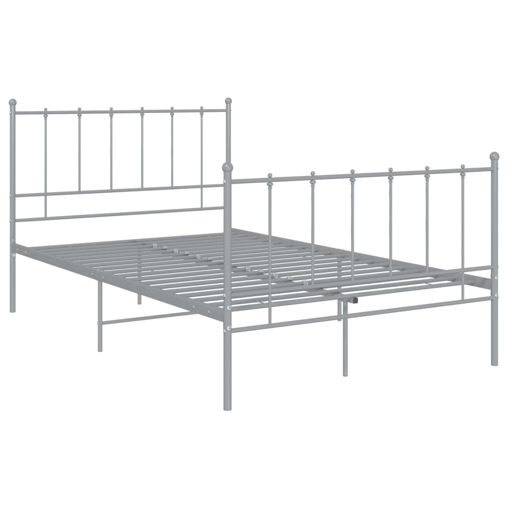 Bed Frame without Mattress Grey Metal 120x200 cm