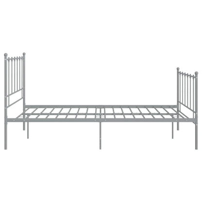 Bed Frame without Mattress Grey Metal 120x200 cm