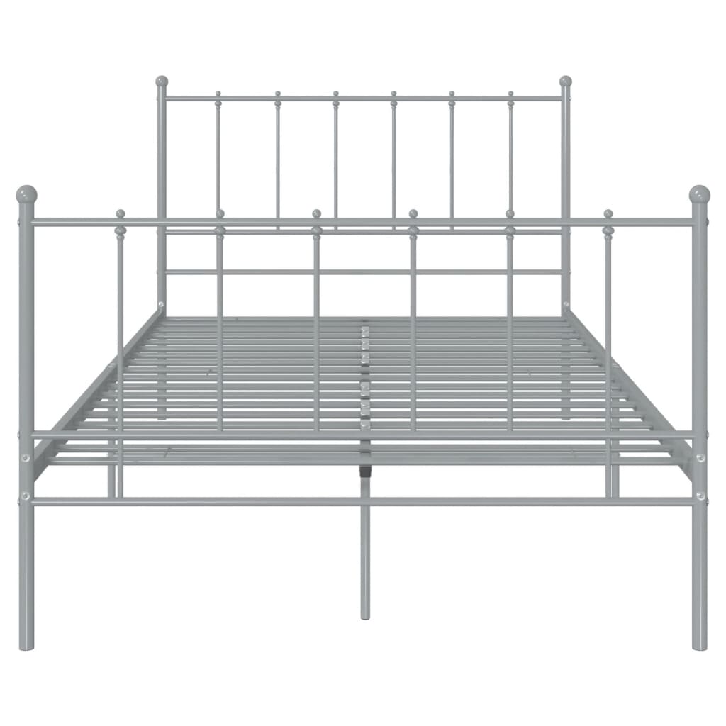 Bed Frame without Mattress Grey Metal 120x200 cm