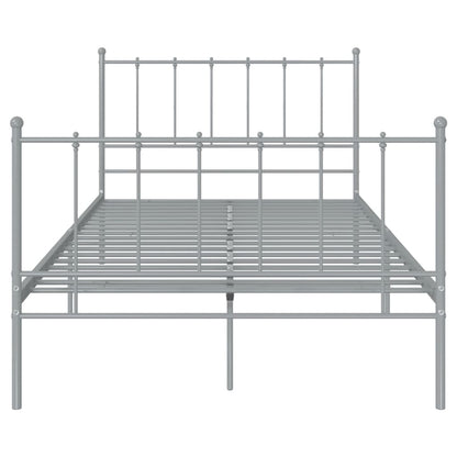 Bed Frame without Mattress Grey Metal 120x200 cm