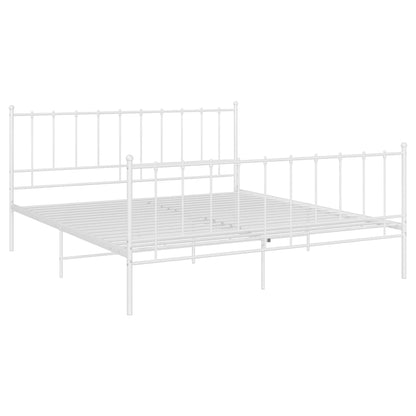 Bed Frame without Mattress White Metal 140x200 cm