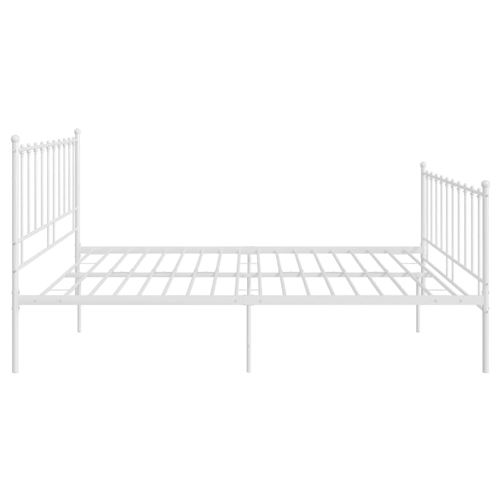 Bed Frame without Mattress White Metal 140x200 cm