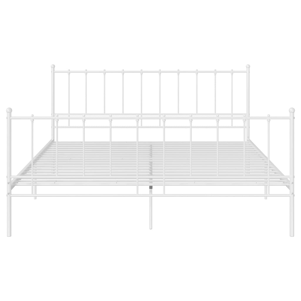 Bed Frame without Mattress White Metal 140x200 cm